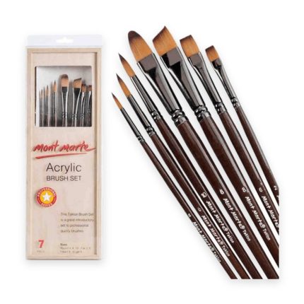 Mont Marte 7Pcs Large Brush Set in Wooden box - Haanz Sri Lanka