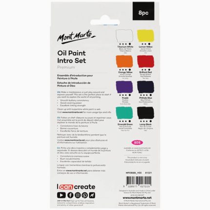 Mont Marte Oil Paint Intro Set Premium Set 8x18ml - Haanz Sri Lanka