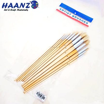 Wooden Large Brush Set -12Pcs Round - Haanz Sri Lanka